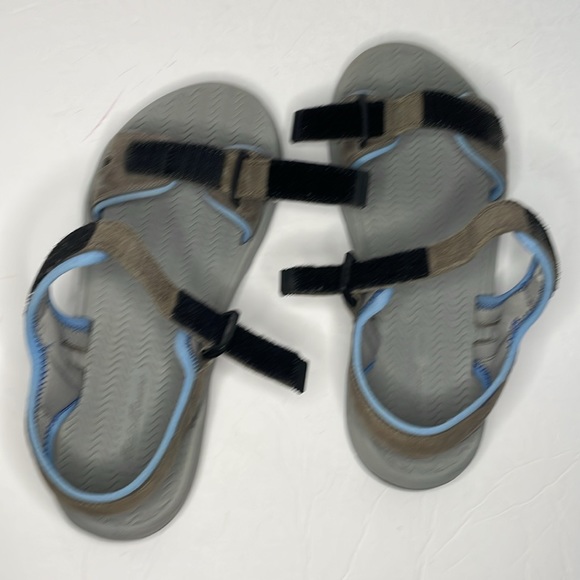 Eddie Bauer Velcro  dark grey with light blue sandals women’s size 10 - Picture 5 of 13